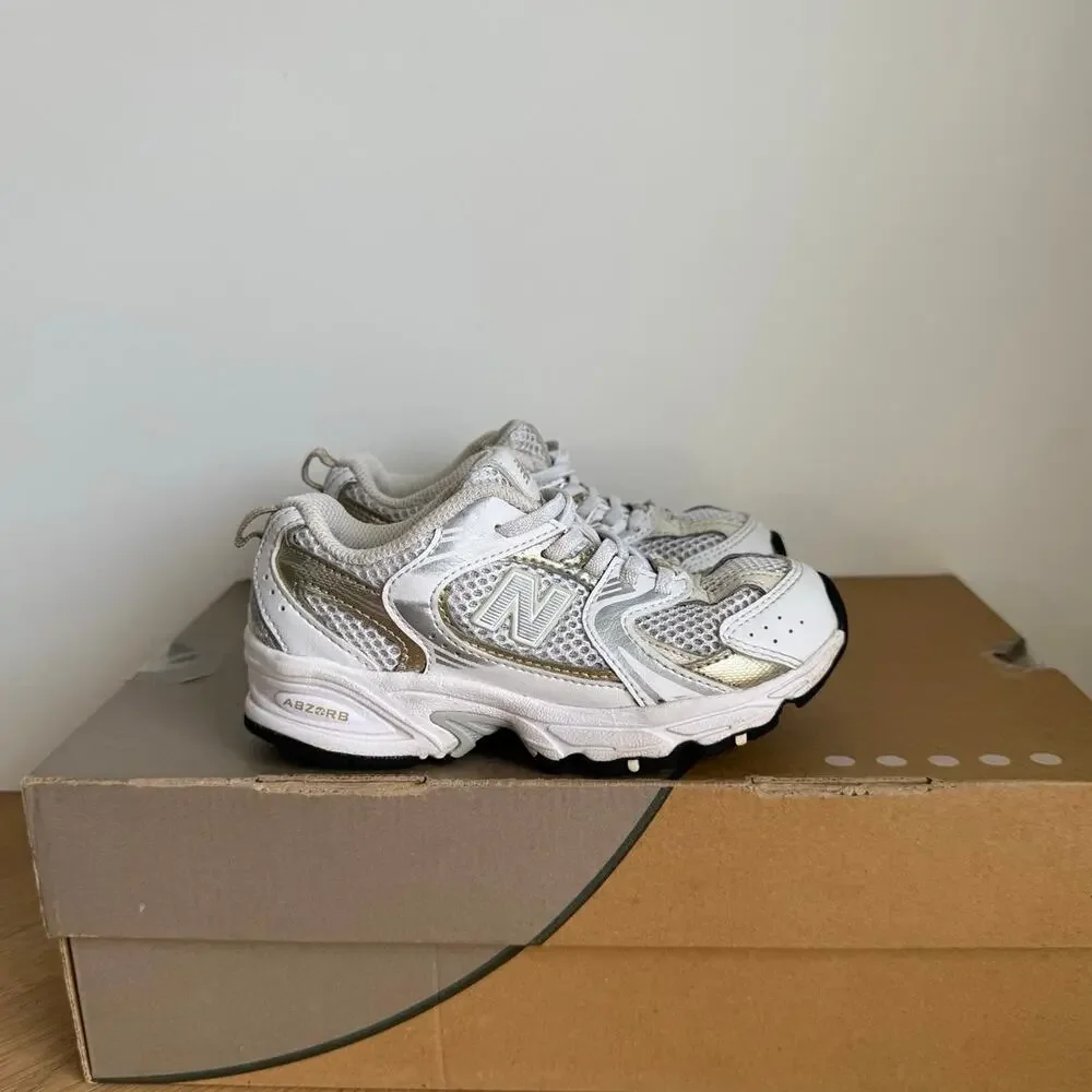 New Balance 530 ‘Metallic Gold/White’ Toddler Sneakers- SZ 11 C